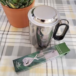 Stainless Steel Tea Mug with Lid and Infuser